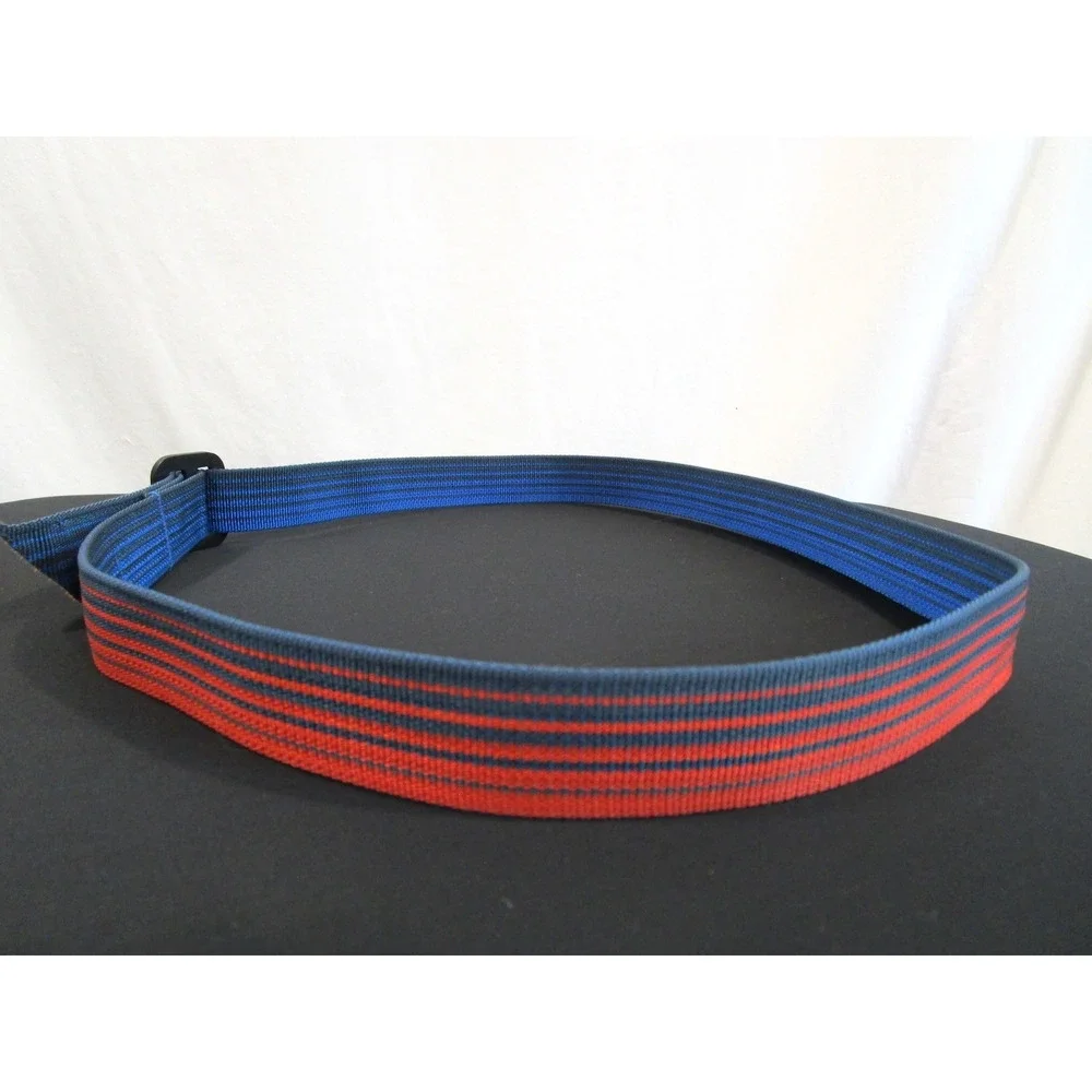 Rare Patagonia Friction Belt Reversible Blue/Red Striped Webbing Nylon OS